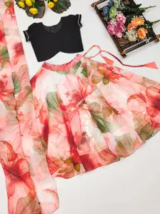 BAESD Girls Embellished Tie and Dye Ready to Wear Lehenga & Blouse With Dupatta