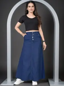 Moda Rapido Denim A-Line Maxi Skirt