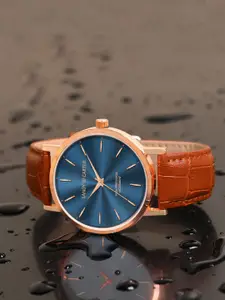 Sandy D Carter Men Embellished Dial & Leather Straps Analogue Watch Sandy D Carter-236-TN