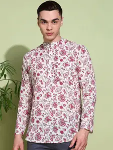 Anouk Men Geometric Printed Mirror Work Kurta