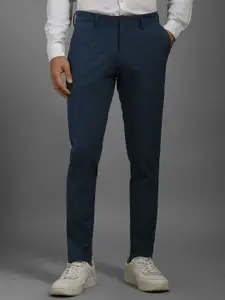 Louis Philippe Men Printed Slim Fit Trousers