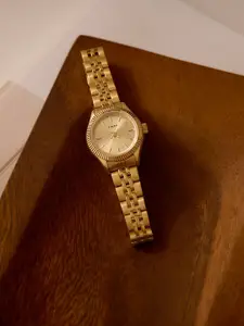 Timex Women Brass Embellished Dial & Stainless Steel Straps Analogue Watch TW2W91000UJ