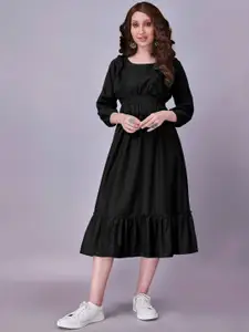 Raiyani Fashion Applique Crepe Fit & Flare Midi Dress