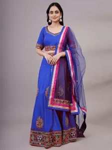 Utsav Fashion Embroidered Thread Work Shibori Ready to Wear Lehenga & Choli With Dupatta