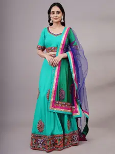 Utsav Fashion Embroidered Thread Work Shibori Ready to Wear Lehenga & Choli With Dupatta