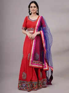 Utsav Fashion Embroidered Thread Work Ready to Wear Lehenga & Choli With Dupatta