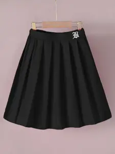 INCLUD Girls Pleated Flared Knee Length Skirt