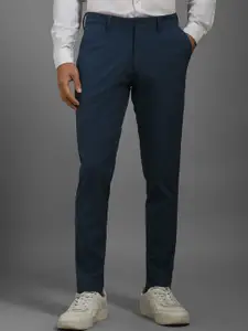 Louis Philippe Men Printed Slim Fit Trousers