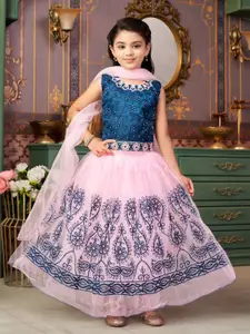 Aarika Girls Embroidered Ready to Wear Lehenga & Blouse With Dupatta