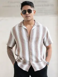 Powerlook Men Horizontal Stripes Opaque Striped Casual Shirt