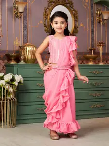 Aarika Girls Embellished Ready to Wear Lehenga & Blouse With Dupatta
