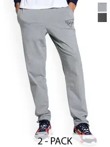 Moda Rapido Men Pack Of 2 Printed Cotton Track Pants