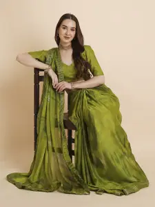 RATAN Striped Poly Chiffon Saree