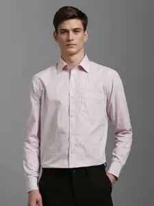 Louis Philippe Men Pinstripes Opaque Checked Formal Shirt