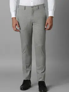 Louis Philippe Men Checked Slim Fit Trousers