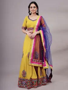 Utsav Fashion Embroidered Thread Work Shibori Ready to Wear Lehenga & Choli With Dupatta