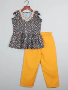 SHAHUDI DESIGNER Girls Printed Top with Pyjamas