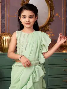 Aarika Girls Embellished Ready to Wear Lehenga & Blouse With Dupatta