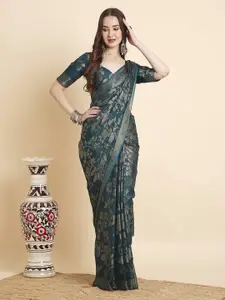 RATAN Floral Zari Poly Georgette Saree
