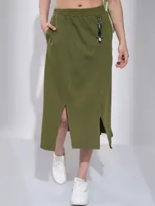 Tokyo Talkies A-Line Midi Front Slit Skirt