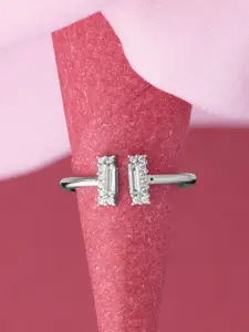 LIORA 925 Silver Jewellery Sterling Silver Rhodium Plated Adjustable Finger Ring