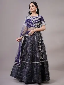 Utsav Fashion Embroidered Mirror Work Shibori Ready to Wear Lehenga & Choli With Dupatta