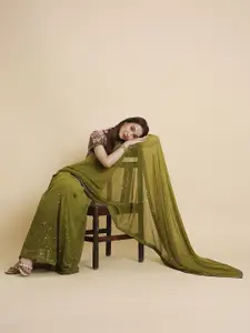 RATAN Beads and Stones Poly Georgette Saree