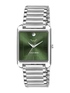 LOUIS DEVIN Men Brass Embellished Dial & Stainless Steel Bracelet Style Straps Analogue Watch