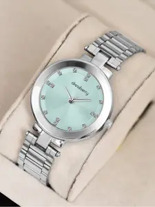 DressBerry Women Brass Embellished Dial & Stainless Steel Straps Analogue Watch DB-032-Sky Blue