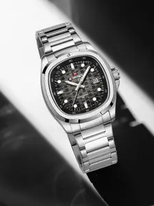 Naviforce Men Embellished Dial & Stainless Steel Straps Analogue Watch NF9240_S B S