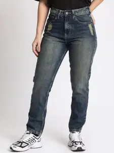 Bene Kleed Women Low Distress Light Fade Jeans