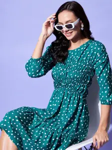 Chemistry Polka Dot Print Crepe Fit & Flare Dress