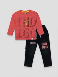 YK X JUST KiDDiNG Boys Printed T-shirt with Trousers