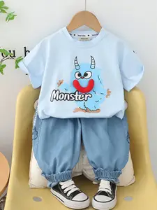 INCLUD Boys Printed T-shirt with Trousers