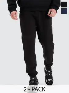 Moda Rapido Men Pack Of 2 Cotton Mid Rise Joggers