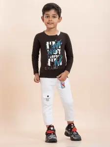 YK X JUST KiDDiNG Boys Printed T-shirt with Trousers