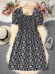 INCLUD Floral Print Fit & Flare Midi Dress