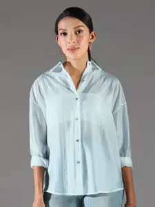 SHOWOFF Women Comfort Semi Sheer Casual Shirt