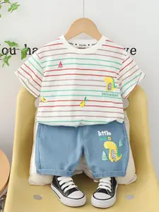 INCLUD Boys Striped T-shirt with Shorts