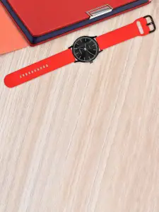 LOUIS DEVIN Men Brass Embellished Dial & Straps Analogue Watch LD-BK054-RED