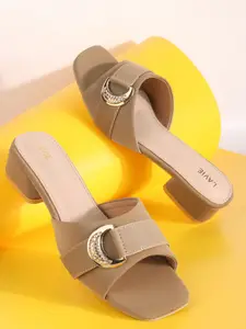 Lavie Embellished PU Block Sandals