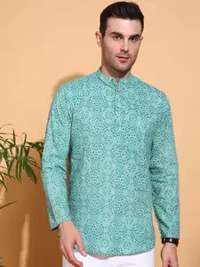 Anouk Men Geometric Printed Thread Work Kurta