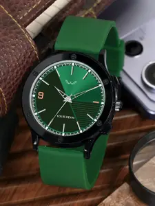 LOUIS DEVIN Men Brass Embellished Dial & Straps Analogue Watch LD-BK072-GRN