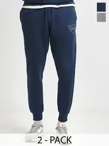 Moda Rapido Men Pack Of 2 Cotton Mid Rise Joggers