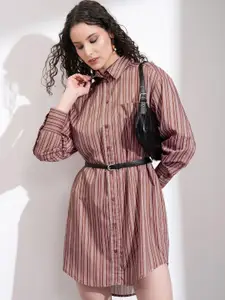 CHIC BY TOKYO TALKIES Striped Shirt Mini Dress