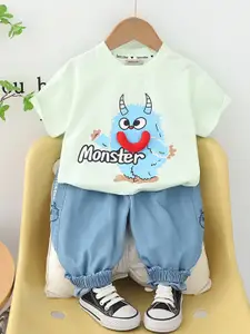INCLUD Boys Printed T-shirt with Trousers