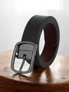 CRUSSET Men Textured Leather Reversible Formal Belt