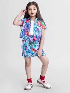 taffykids Girls Printed Shirt with Shorts