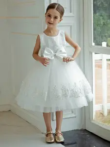 INCLUD Embroidered Fit & Flare Midi Dress