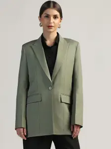 TAHVO Single Breasted Notched Collar Longline Blazer